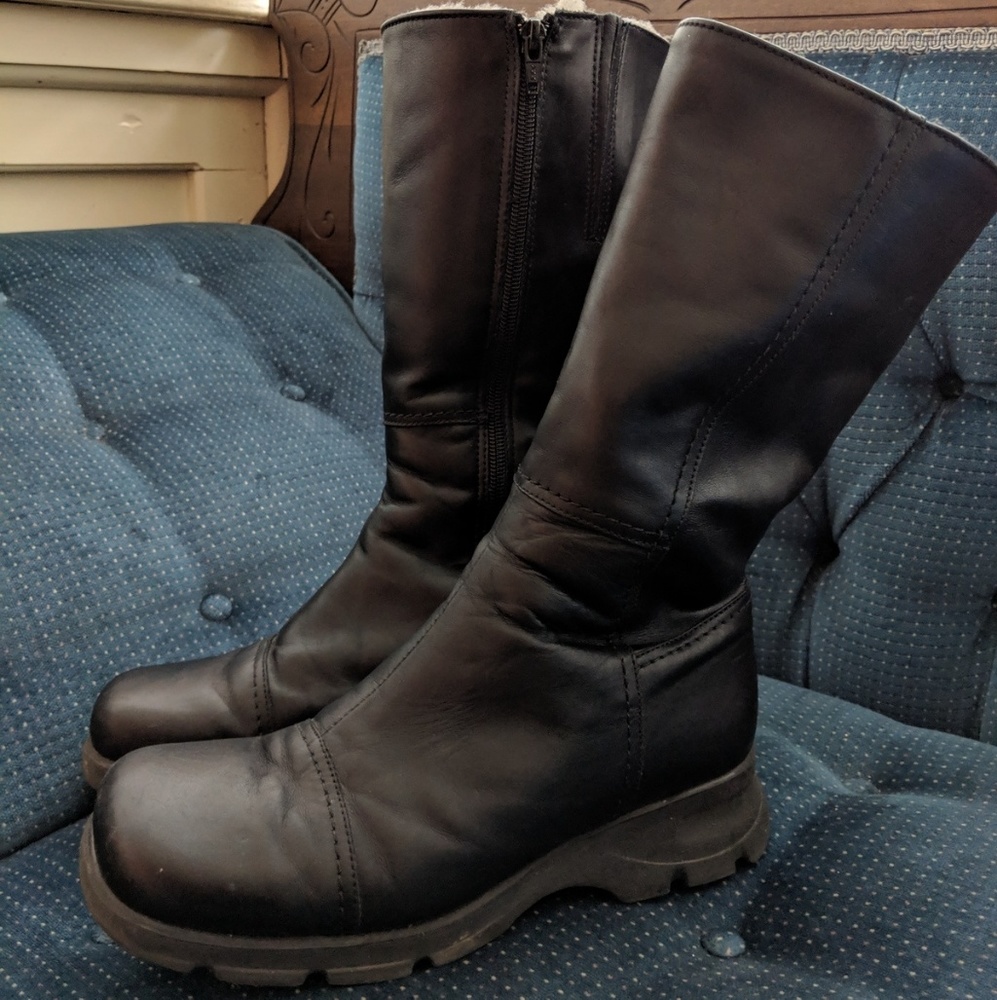 La Canadienne lined black leather boots